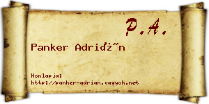 Panker Adrián névjegykártya